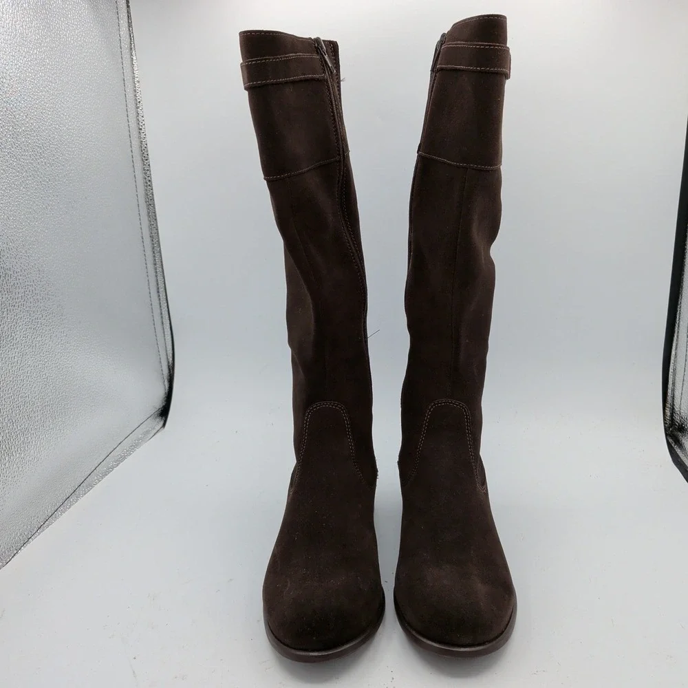 La Canadienne Shane Brown Suede Waterproof Knee High Riding Boots Women 7 M